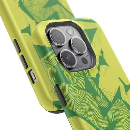 Electric Green and Gold Impact-Resistant Phone Case