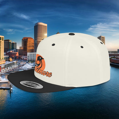 Orange Baltimore Flat Bill Snapback