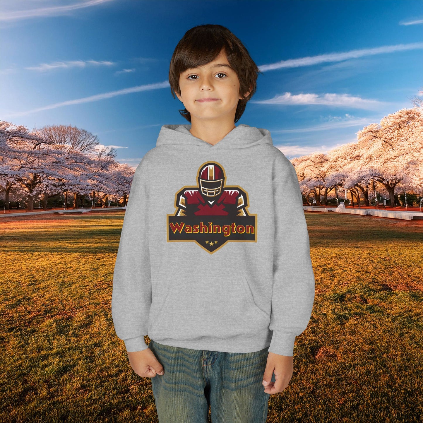 Washington Football Player Logo Youth Hoodie