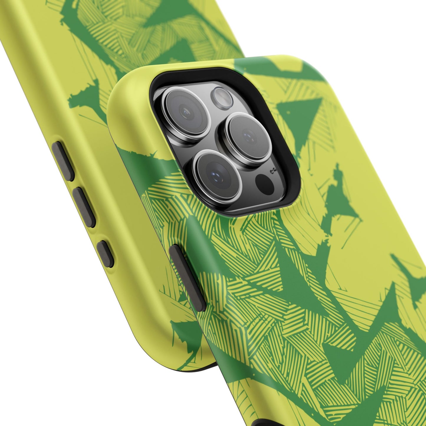Electric Green and Gold Impact-Resistant Phone Case