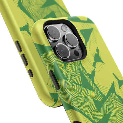 Electric Green and Gold Impact-Resistant Phone Case