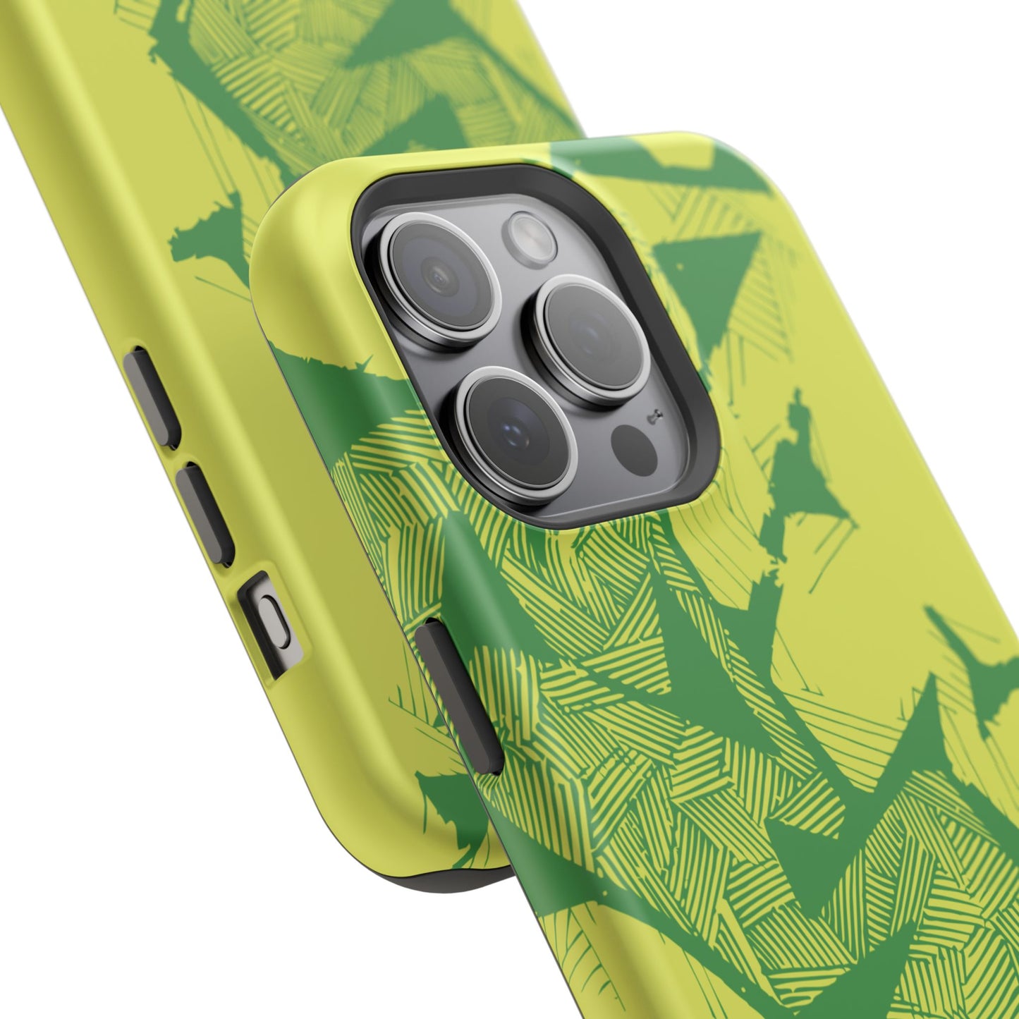 Electric Green and Gold Impact-Resistant Phone Case