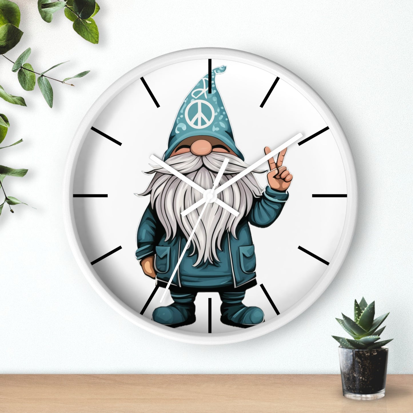 Peace Gnome Wall Clock