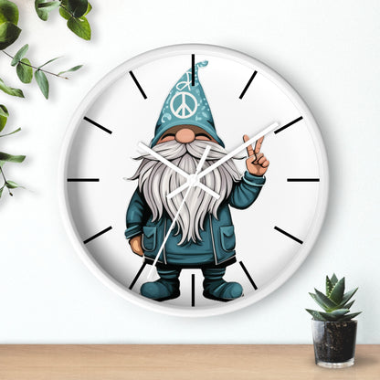 Peace Gnome Wall Clock