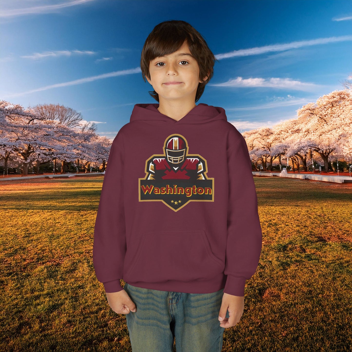 Washington Football Player Logo Youth Hoodie