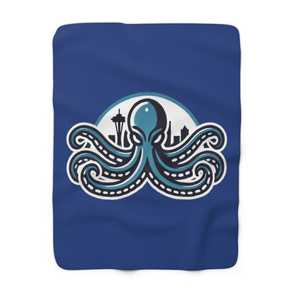 Seattle Hockey Design Sherpa Fleece Blanket
