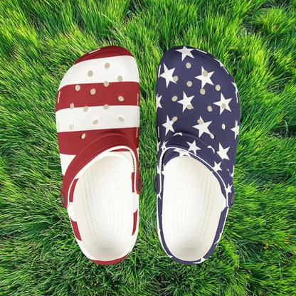 American Flag Foam Clogs