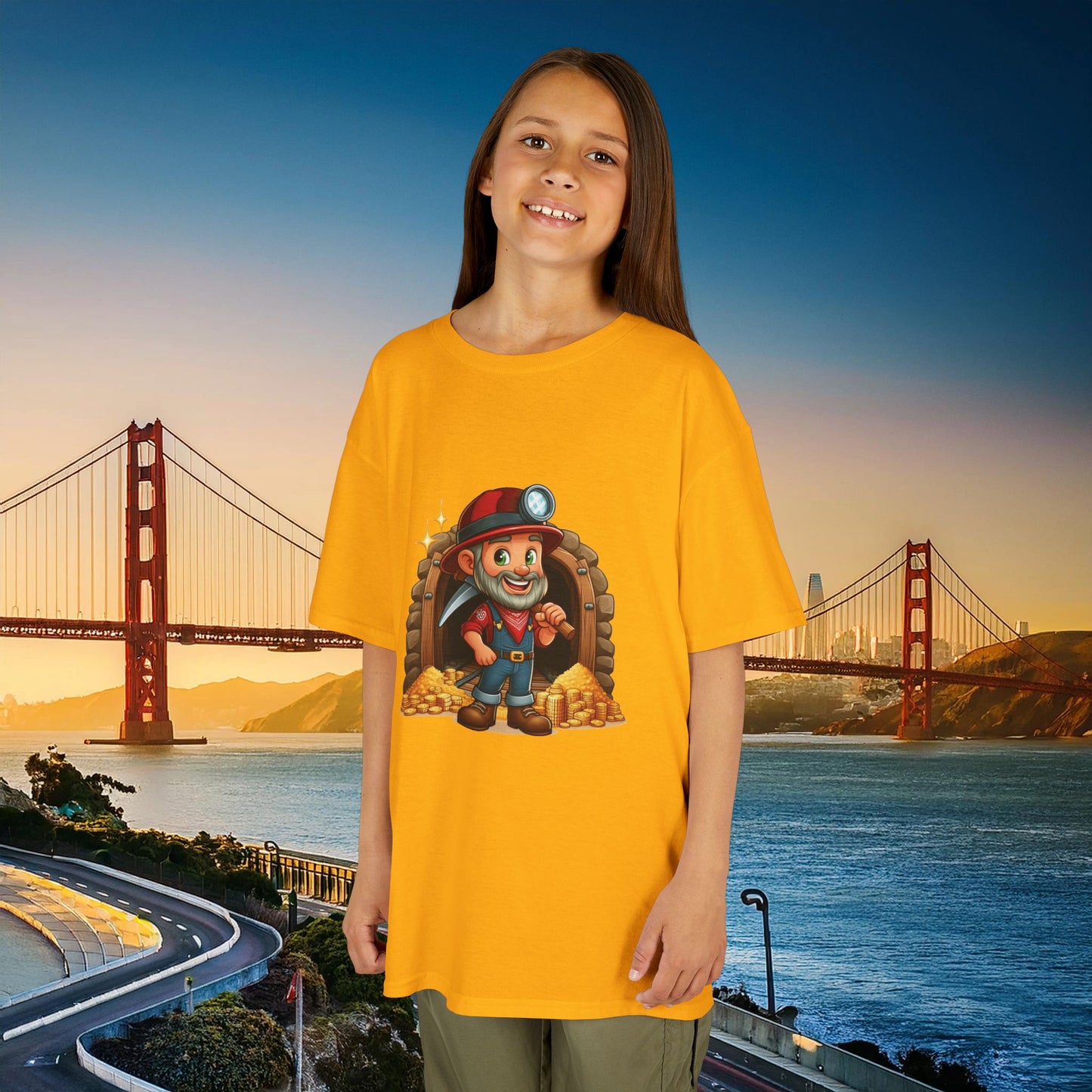 San Francisco Football Cartoon Miner Kids Tee