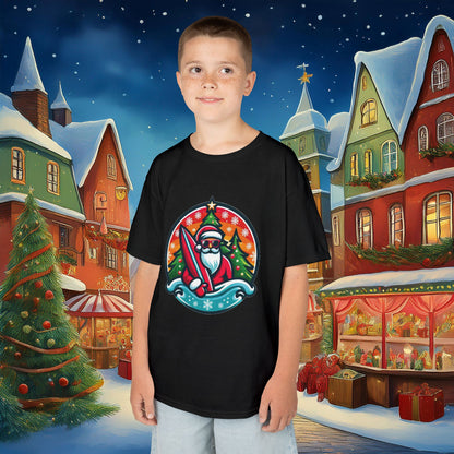 Catching Waves Santa Kids Tee