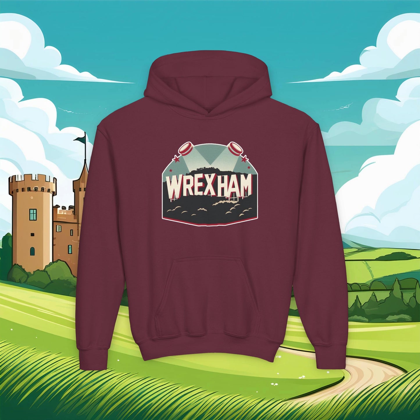 Wrexham Hollywood Sign Youth Hoodie
