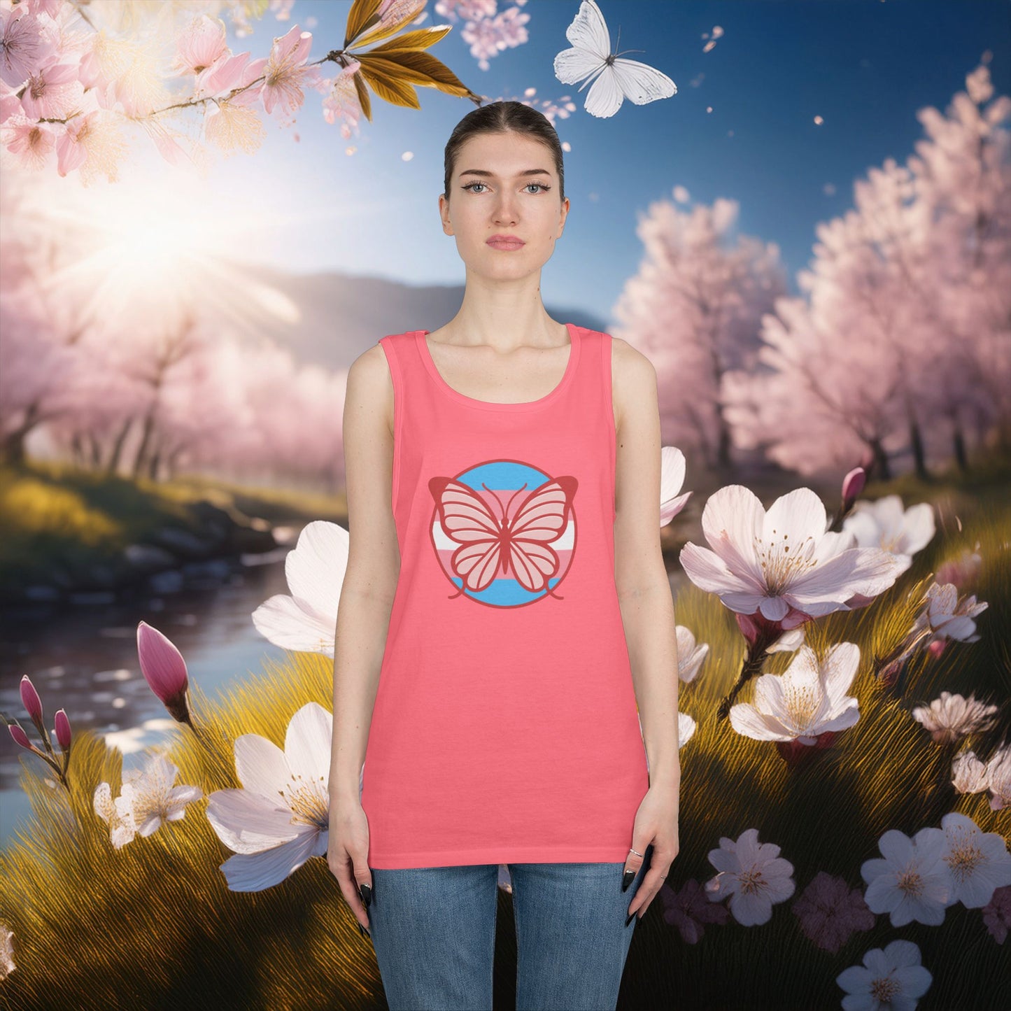 The T Elders Butterfly Unisex Heavy Cotton Tank Top