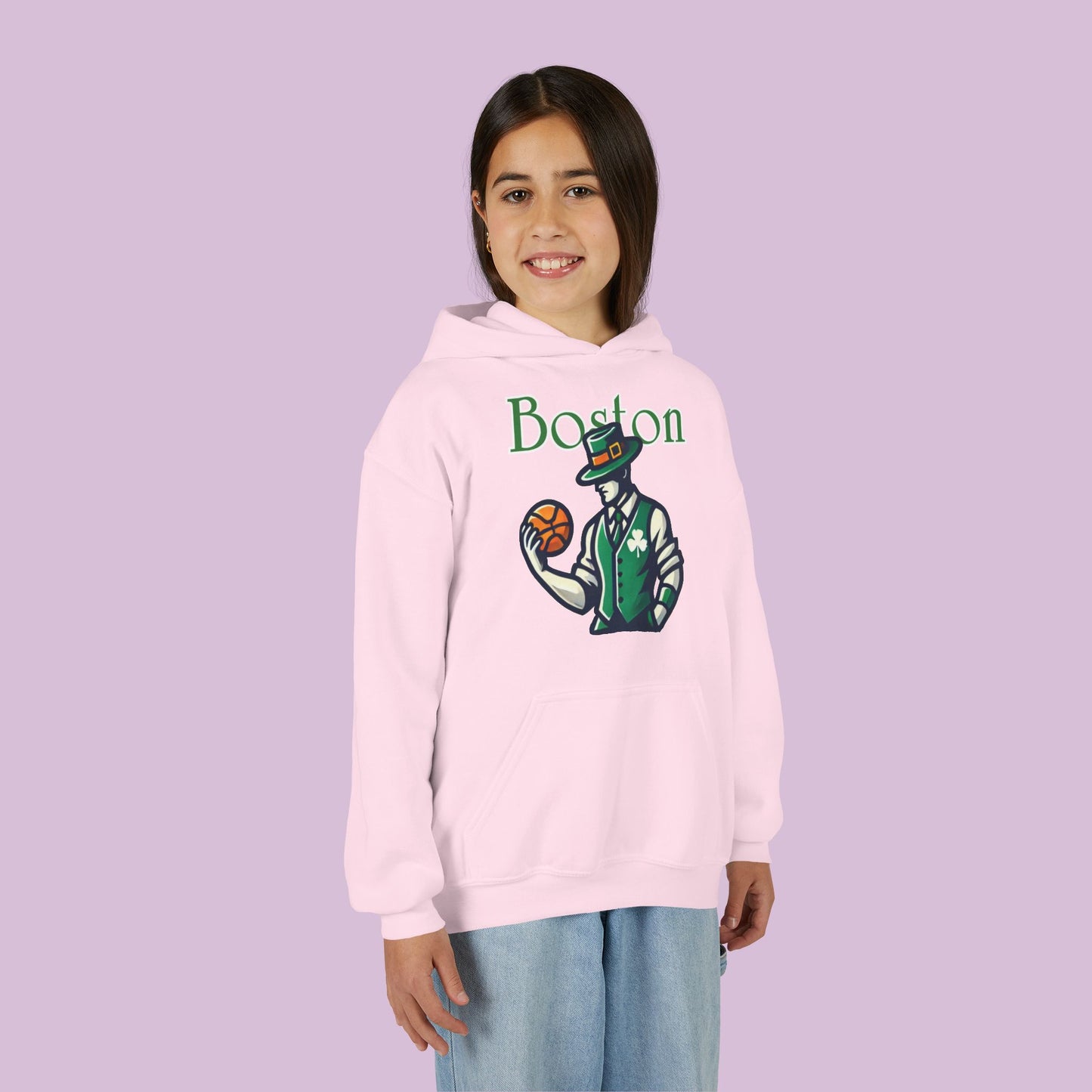 Boston Basketball Youth Hoodie