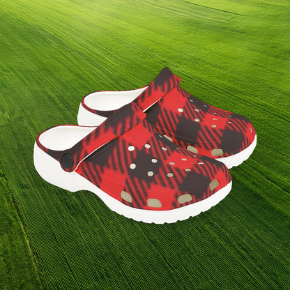 Red Buffalo Plaid Kid's Foam Clogs