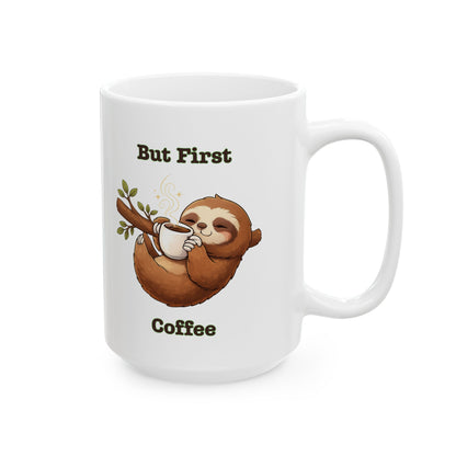 Sloth Coffee Ceramic Mug, (11oz, 15oz)