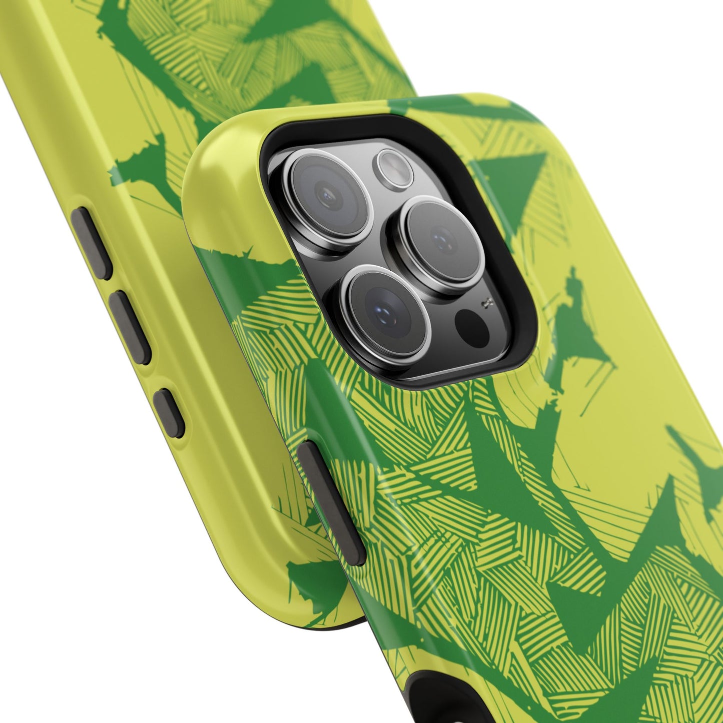 Electric Green and Gold Impact-Resistant Phone Case
