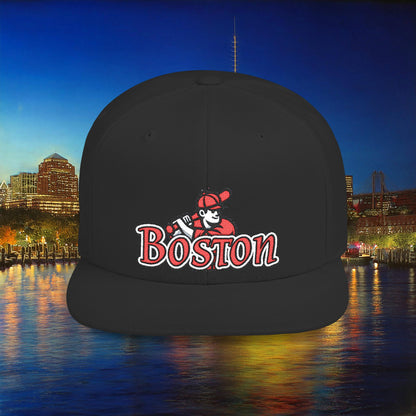 Boston Baseball Player Flat Bill Snapback