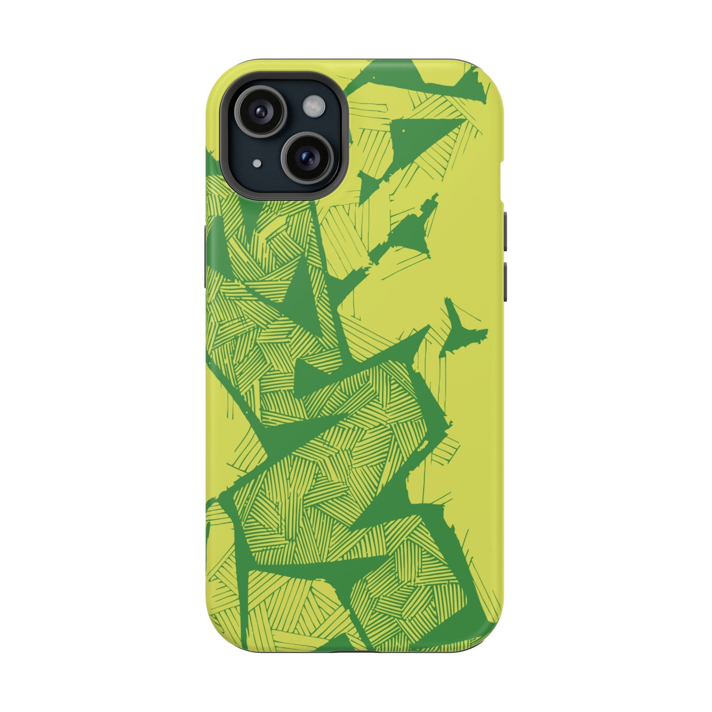 Electric Green and Gold Impact-Resistant Phone Case
