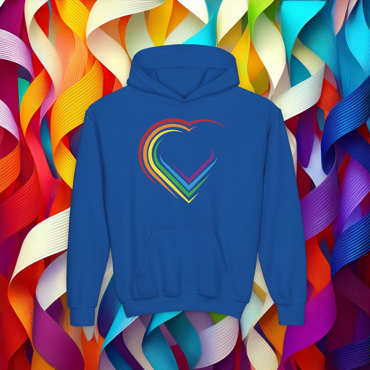 Rainbow Heart Youth Hoodie