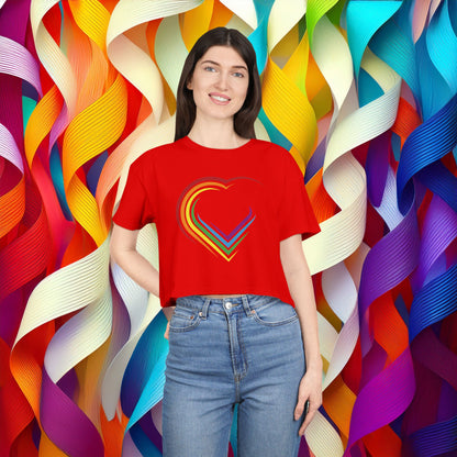 Rainbow Heart Women's Crop Tee