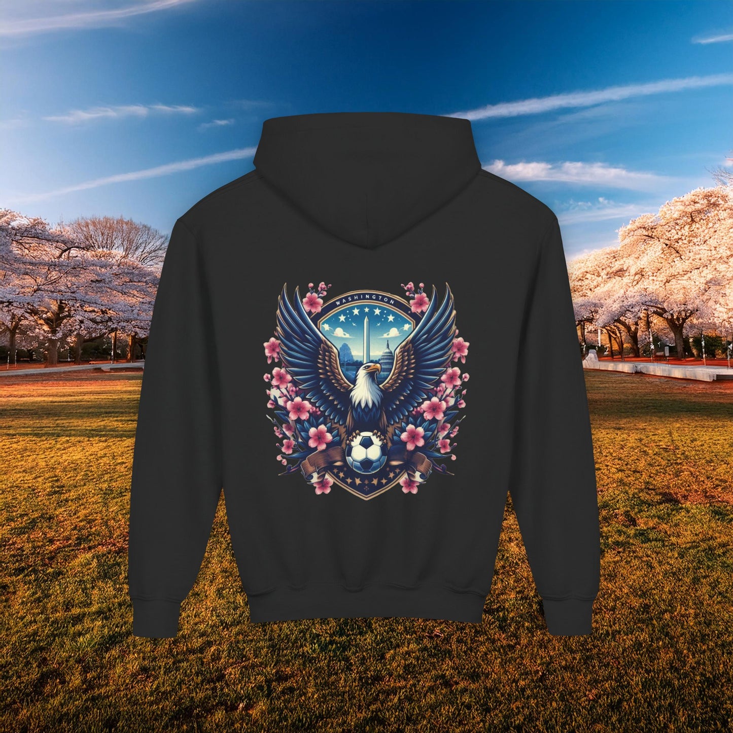 Washington Cherry Blossom Design Youth Hoodie