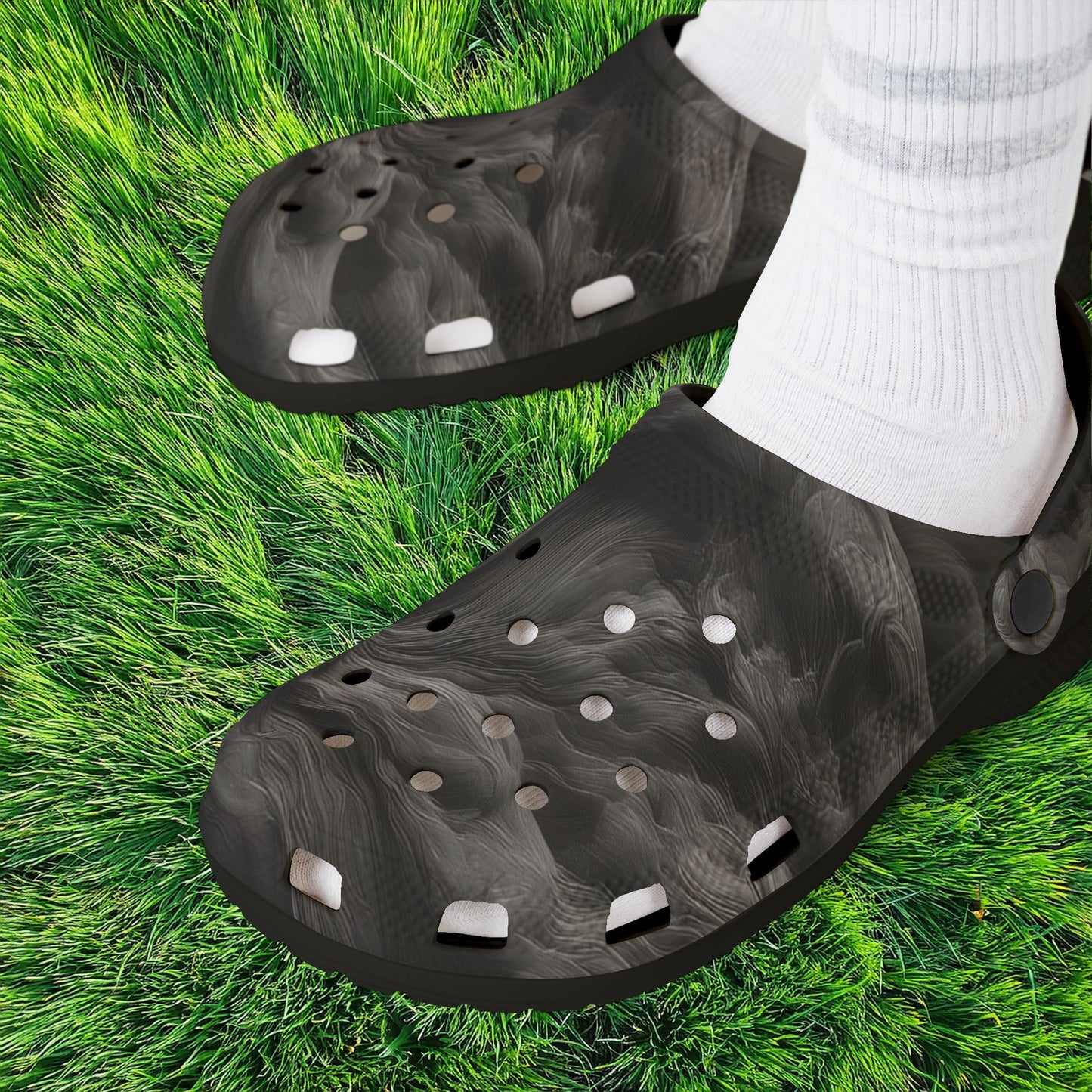 Smoke Pattern Foam Clogs