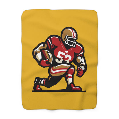 San Francisco Football Player Sherpa Fleece Blanket