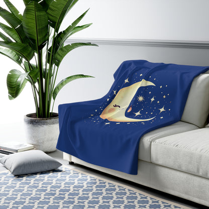 Moon and Stars Sherpa Fleece Blanket