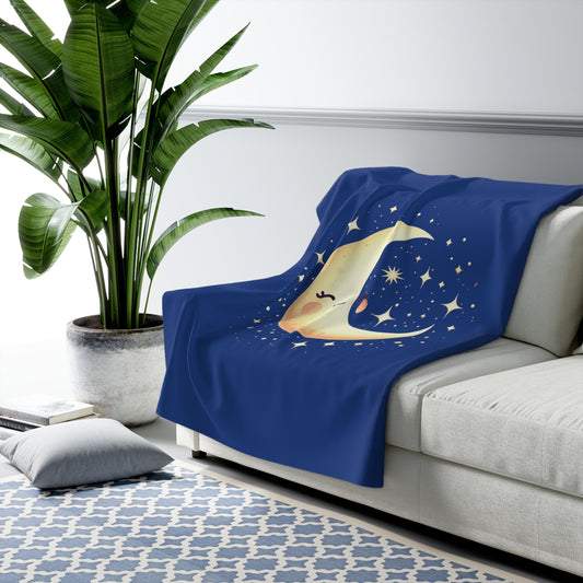 Moon and Stars Sherpa Fleece Blanket