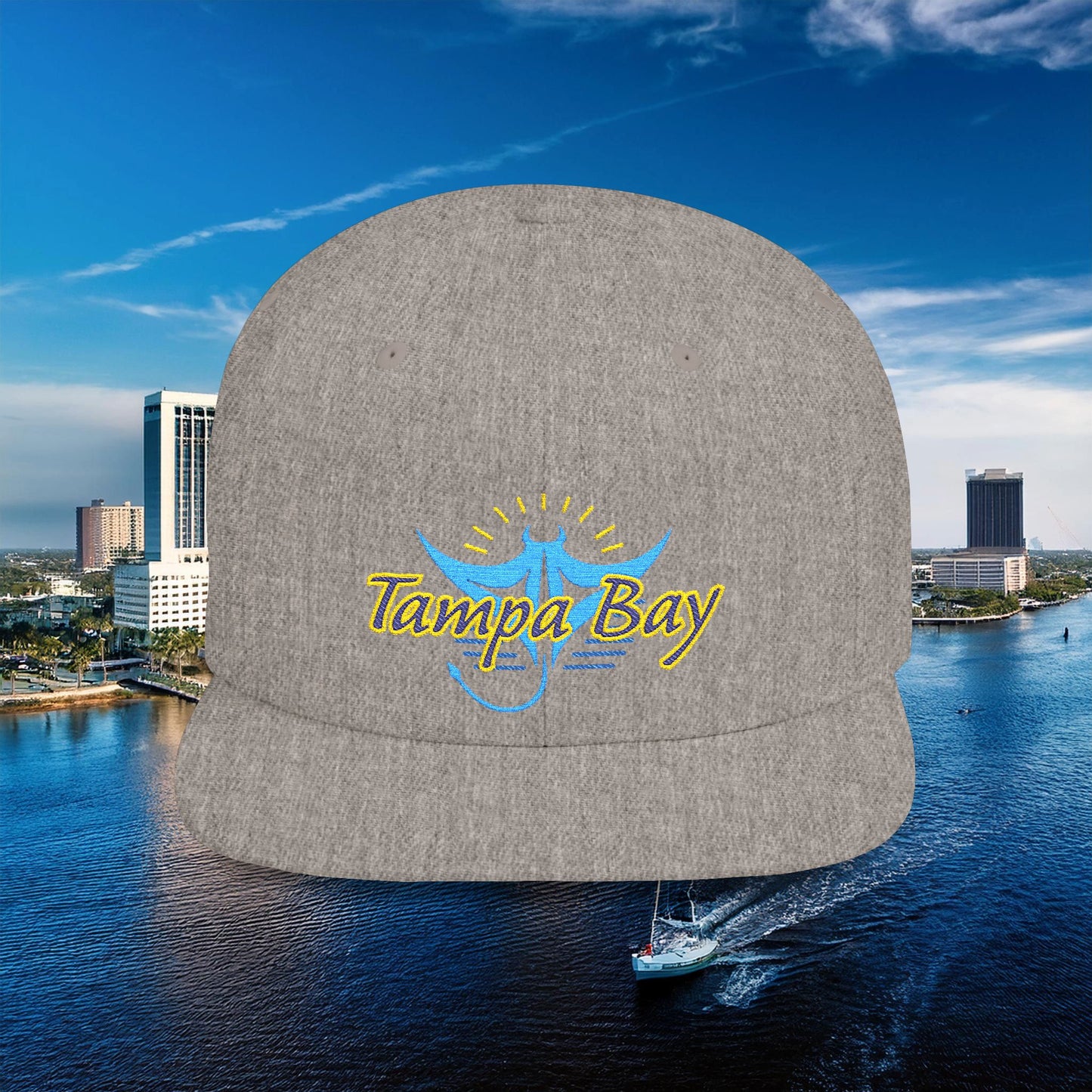 Tampa Bay Baseball Logo Flat Bill Snapback
