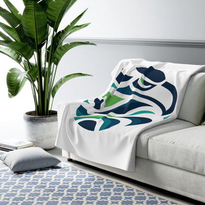 Seattle Football Logo Sherpa Fleece Blanket