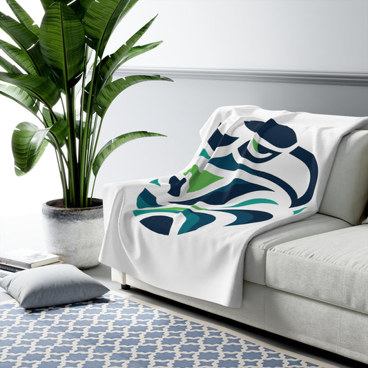 Seattle Football Logo Sherpa Fleece Blanket