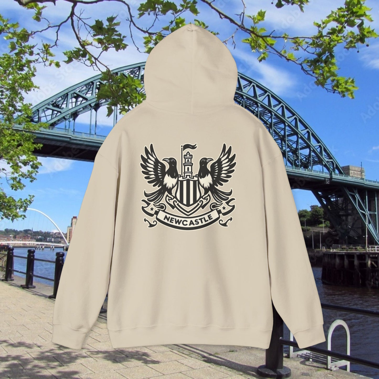 Newcastle United B&W Crest Hoodie