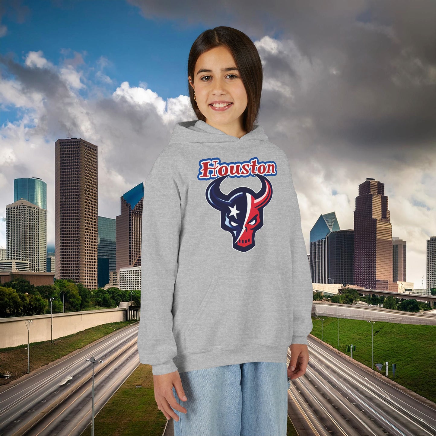 Houston Skull Youth Hoodie