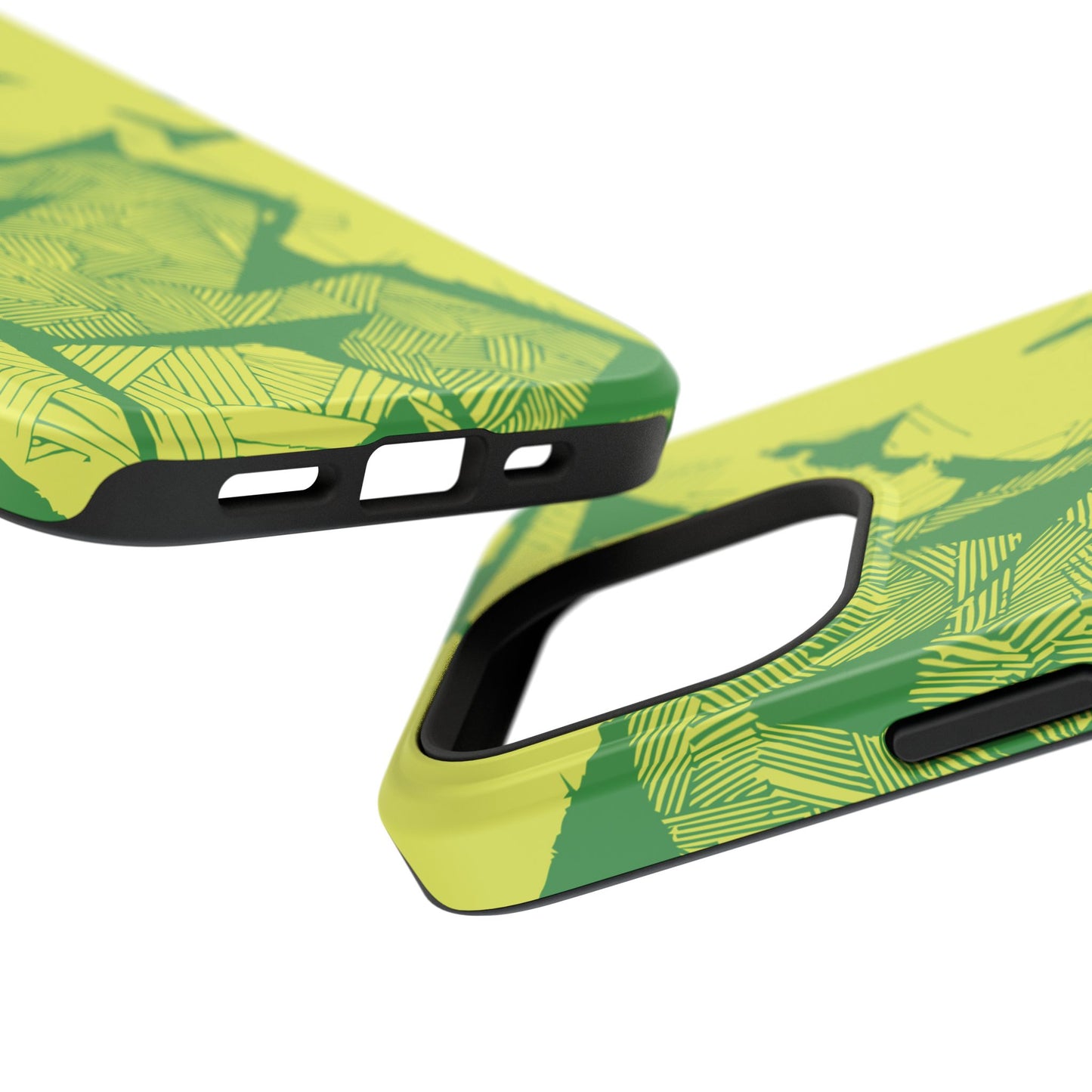 Electric Green and Gold Impact-Resistant Phone Case