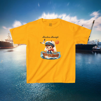 Navy Anchors Aweigh Kids Tee