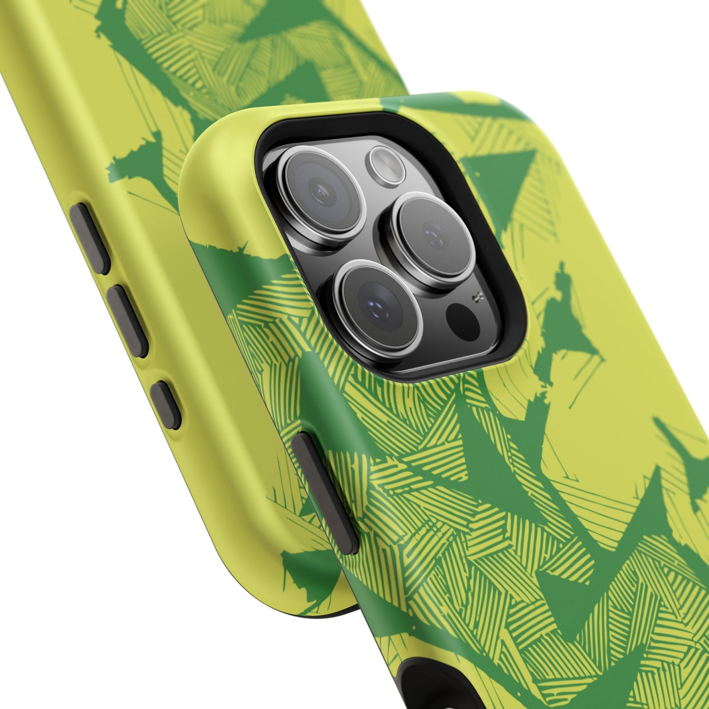 Electric Green and Gold Impact-Resistant Phone Case