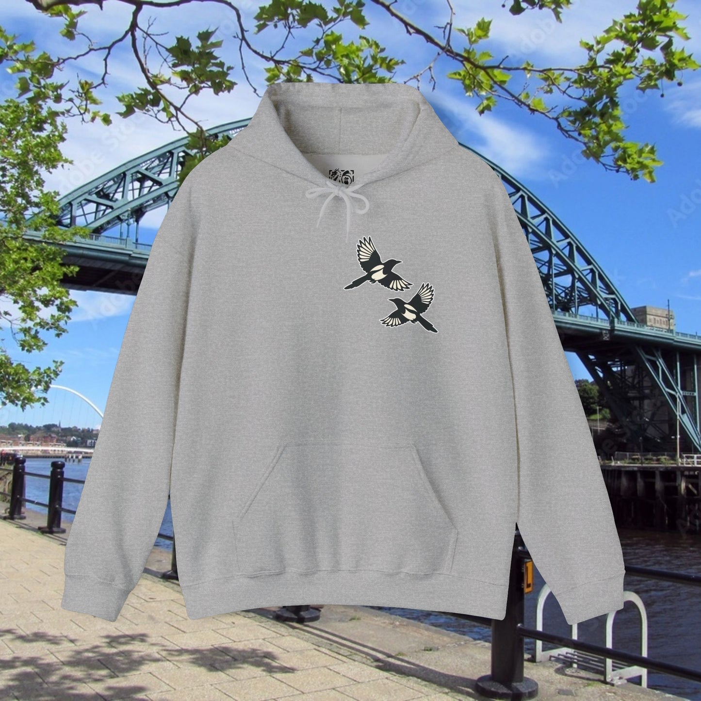 Newcastle United B&W Crest Hoodie