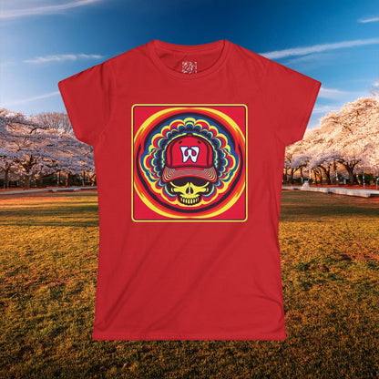 Psychedelic Funky W Skull Women's Softstyle Tee
