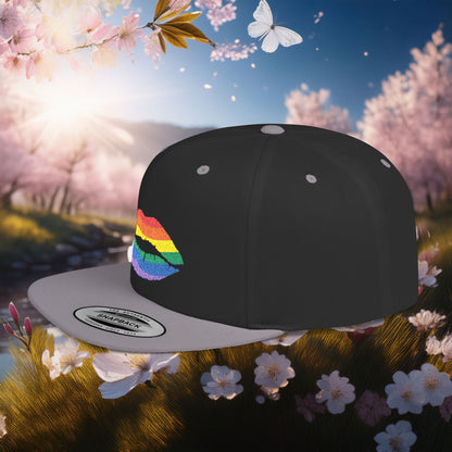 Rainbow Kiss Flat Bill Snapback