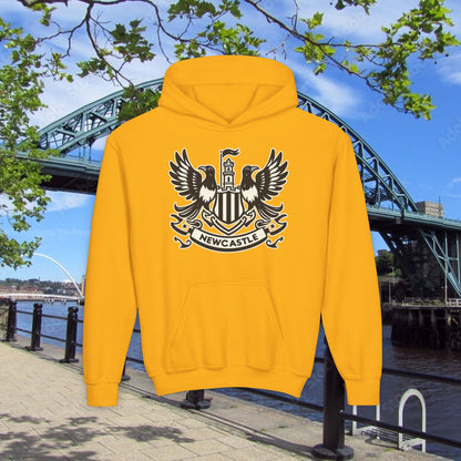 Newcastle United B&W Crest Youth Hoodie