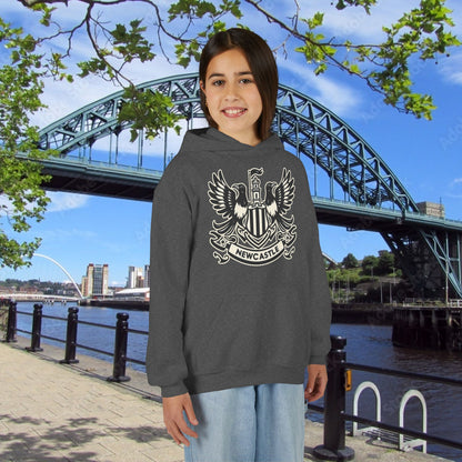 Newcastle United B&W Crest Youth Hoodie