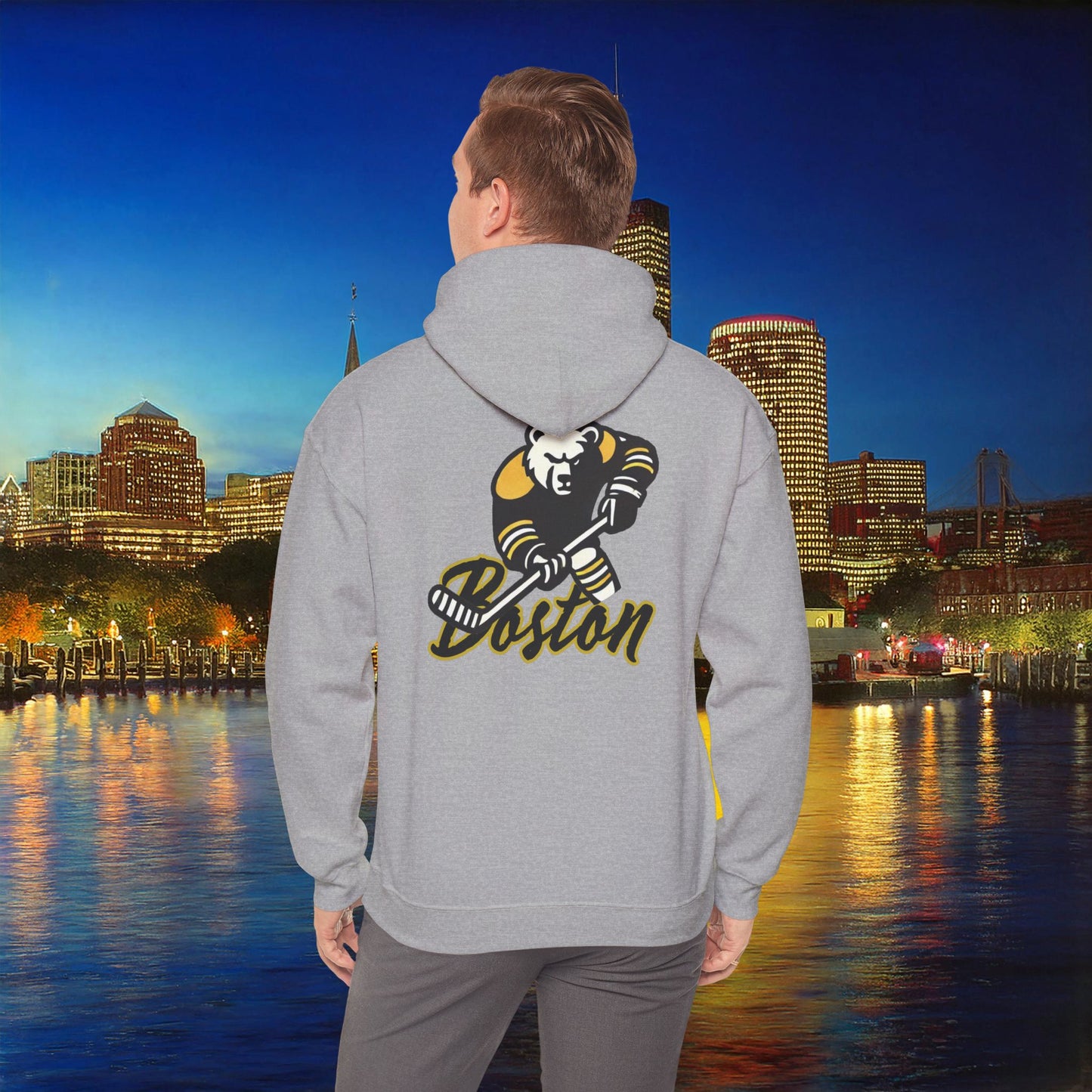 Boston Hockey Bear Hoodie