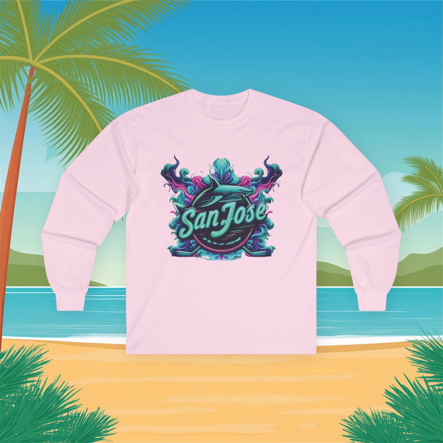 San Jose Neon Hockey Long Sleeve Tee