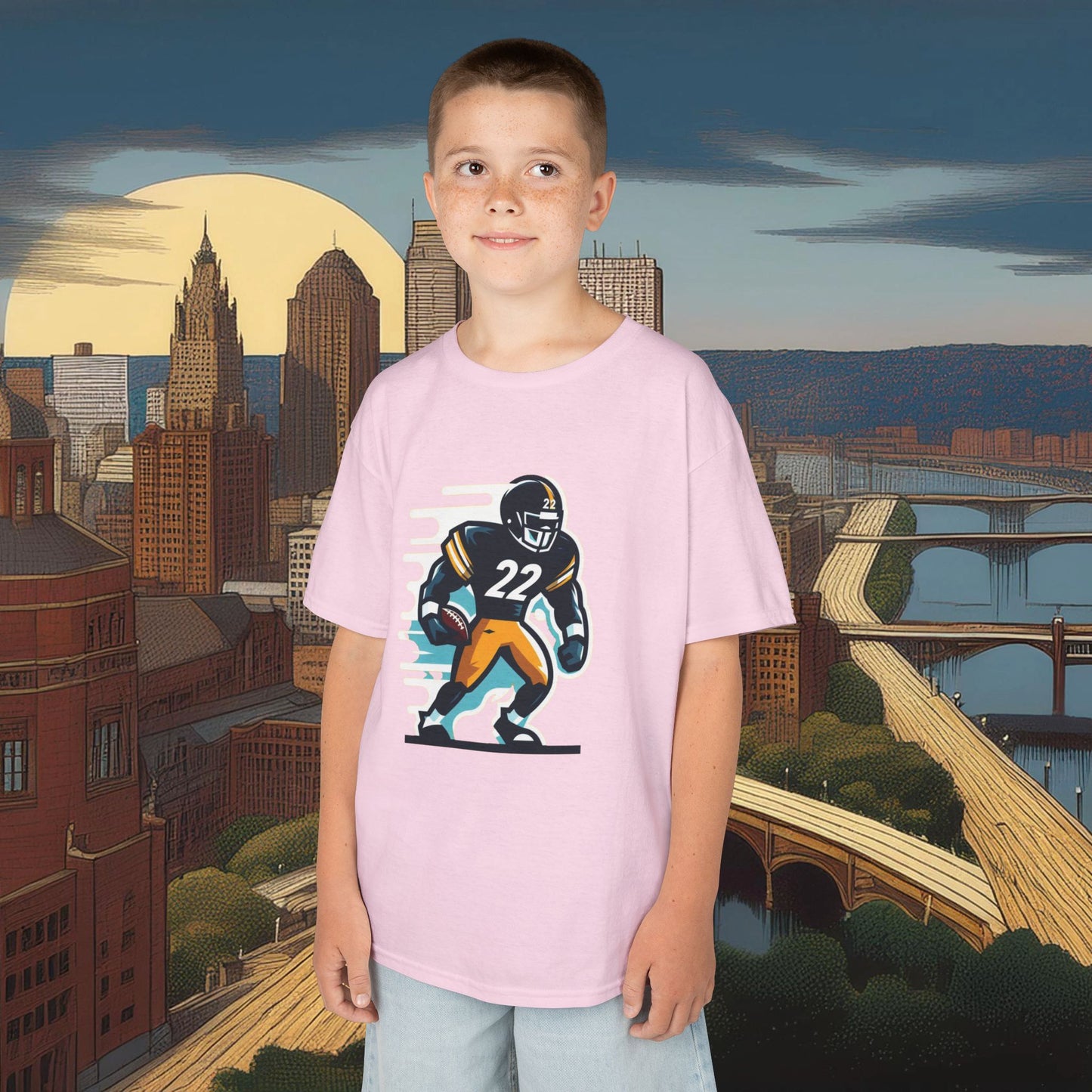 Pittsburgh Football Player Kids Tee