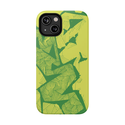 Electric Green and Gold Impact-Resistant Phone Case