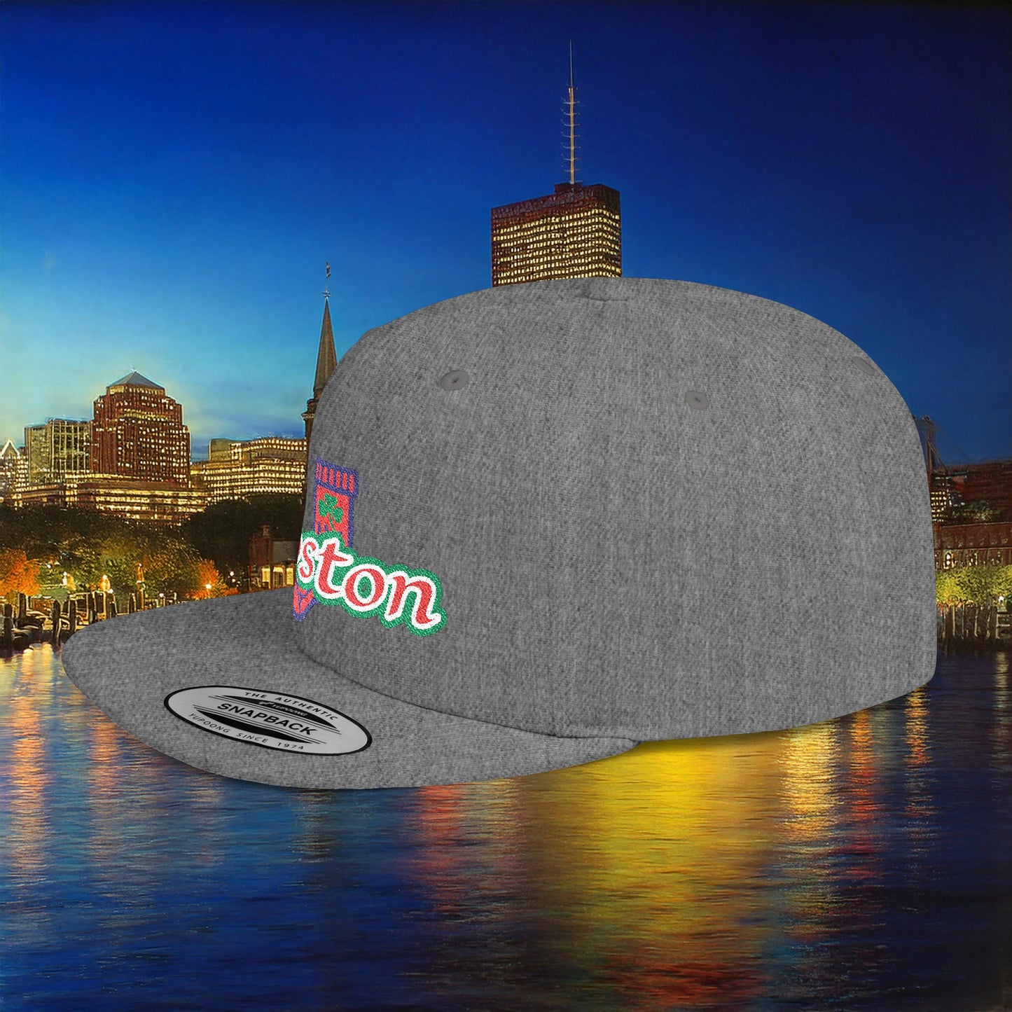 Boston Cable Knit Irish Sock Flat Bill Snapback