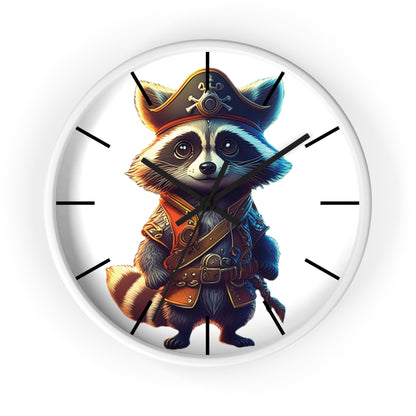 Raccoon Pirate Wall Clock