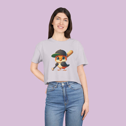 Baltimore Baseball Little Oriole Women's Crop Tee