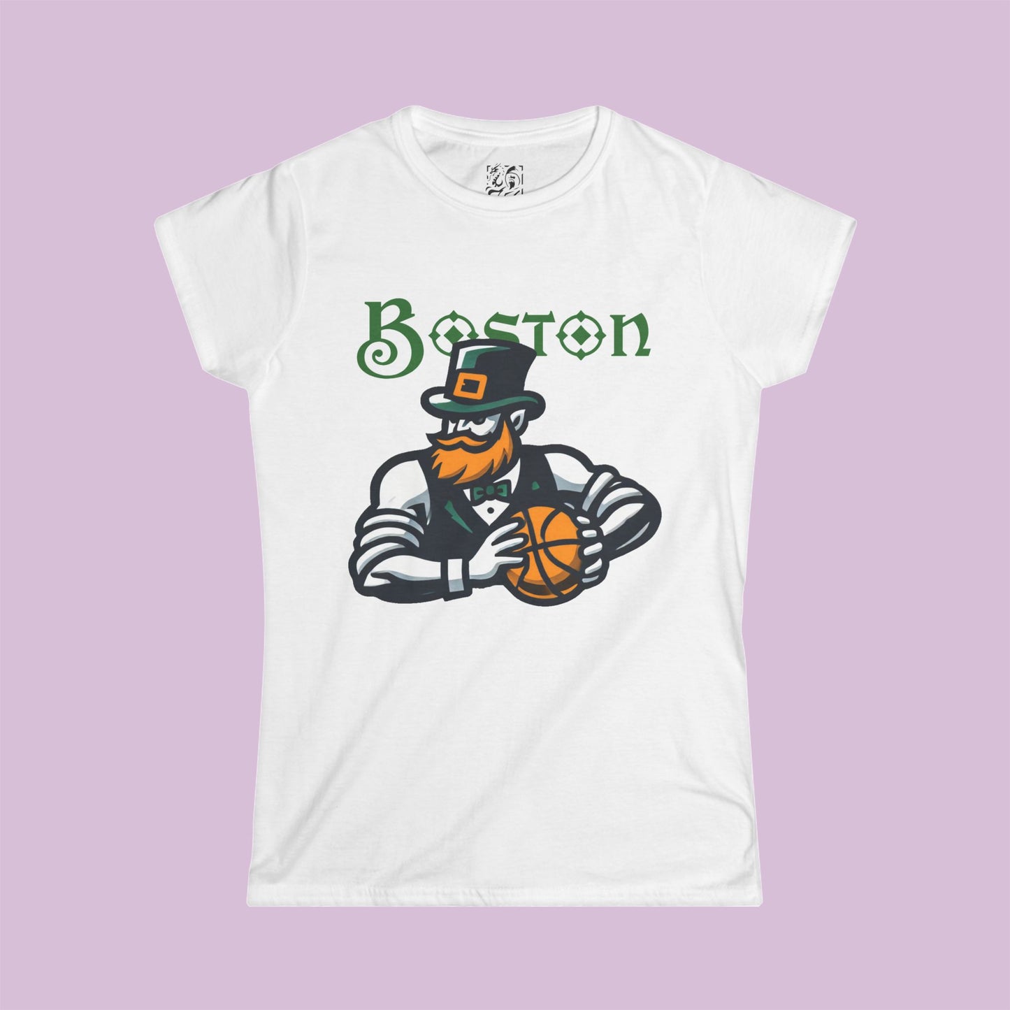 Boston Basketball Design Women's Softstyle Tee