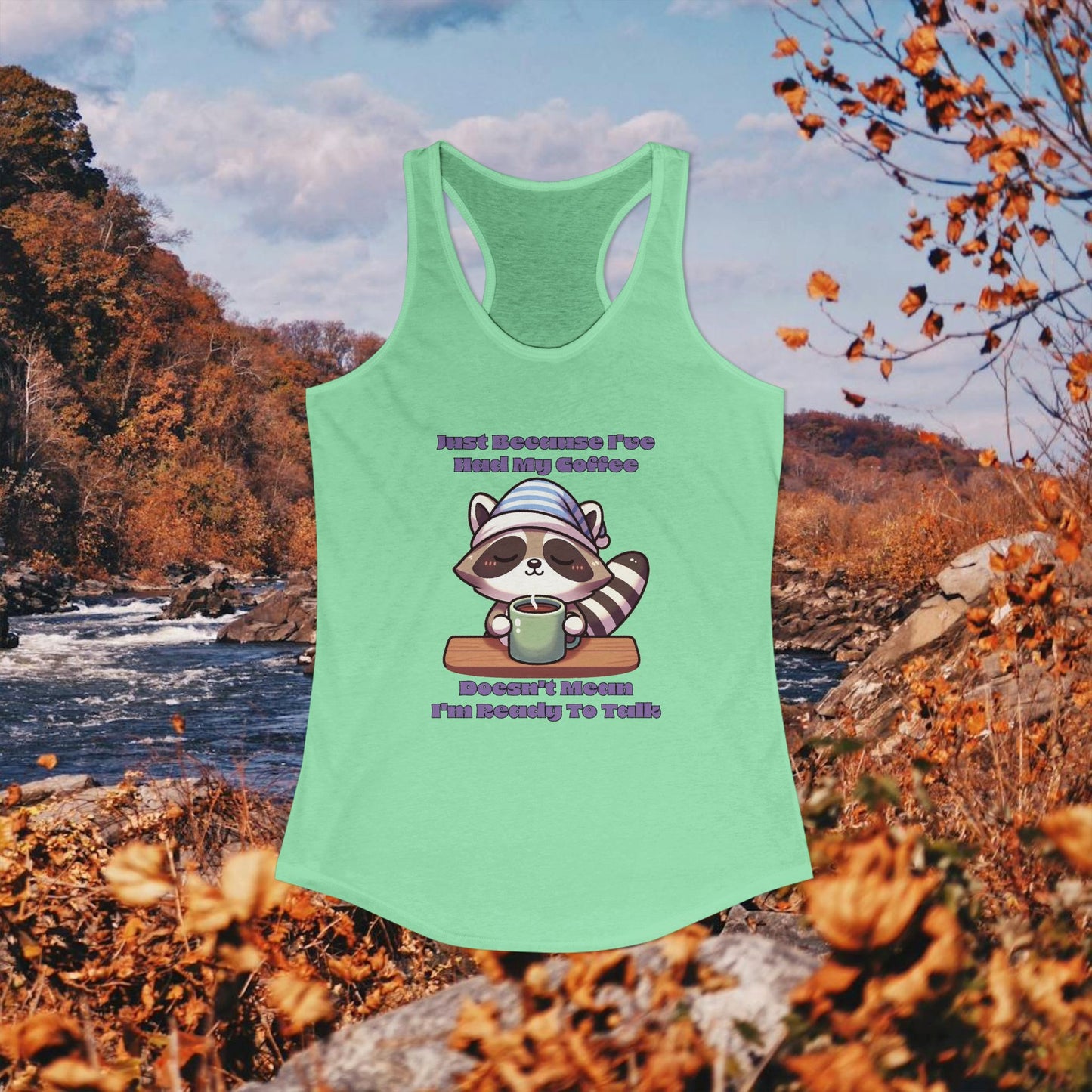 Raccoon Coffee Women's Racerback Tank